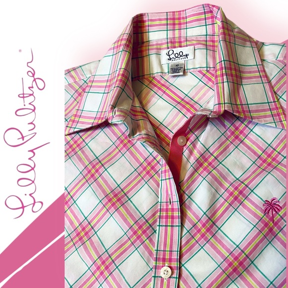 Vint Lilly Pulitzer White Label Fitted Blouse 🌸💠 - Picture 3 of 10